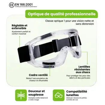 Protective sports goggles with adjustable strap, ventilation frame, impact-resistant lenses, ideal for sports enthusiasts, offering comfort, safety, and compatibility with small prescription glasses.